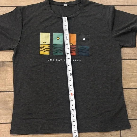 One Day at a Time Graphic T-Shirt - Charcoal. $5 Sale - Picture 8 of 8